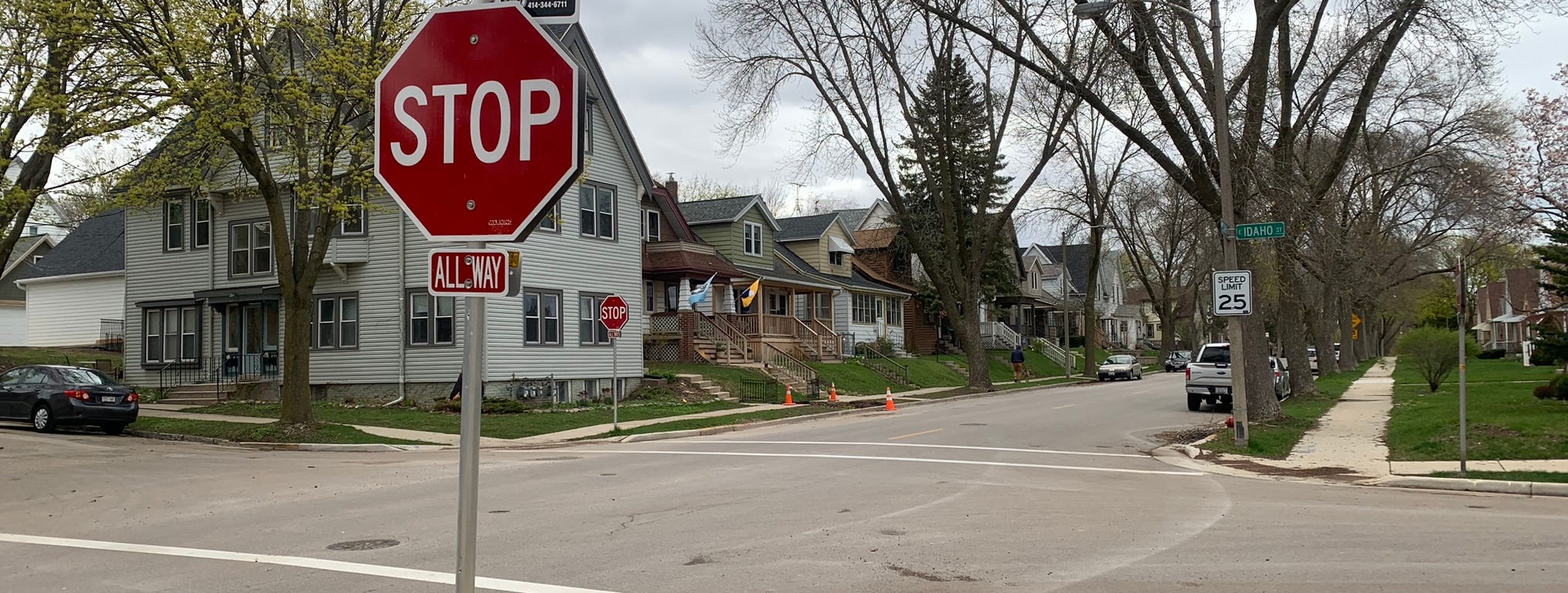 Four way stop intersection